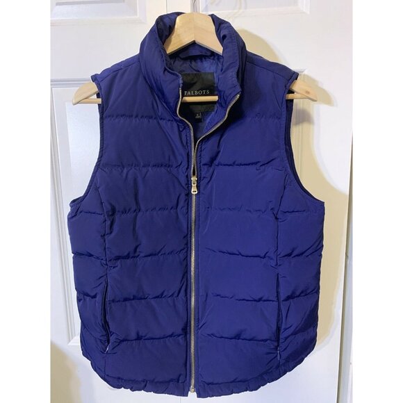 Talbots Blue‎ Button Up Puffer Vest Sz S - Picture 5 of 8